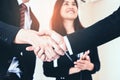 Business hand shake between executive