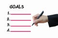 Business hand writing goals Royalty Free Stock Photo