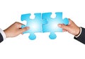 Business hands and puzzle Royalty Free Stock Photo