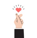 Business hands with sign mini heart vector