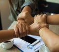 The business hands of teamwork,the collaborator concept Royalty Free Stock Photo