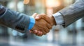 A business handshake agreement.AI generated image Royalty Free Stock Photo