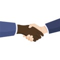 Business handshake of black and white hands