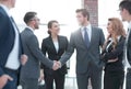 Business handshake of businessmen in the office