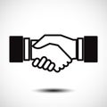 Business handshake / contract agreement flat icon for apps and websites Royalty Free Stock Photo