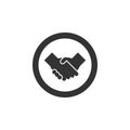Business handshake contract agreement flat vector icon for apps and websites Royalty Free Stock Photo