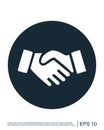 Business handshake / contract agreement flat vector icon for apps and websites Royalty Free Stock Photo