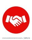 Business handshake / contract agreement flat vector icon for apps and websites Royalty Free Stock Photo