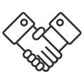 Business handshake, contract agreement flat vector icon for apps and websites