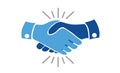 Business handshake contract agreement flat vector icon isolated on white. Royalty Free Stock Photo