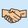 Business Handshake Contract Agreement. Vector Hand Drawn Illustration