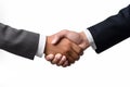 Business Handshake and Dynamic Business People on White Background. created with Generative AI