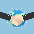 Business handshake with earth globe on background Royalty Free Stock Photo