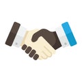 Business handshake flat icon, contract agreement Royalty Free Stock Photo