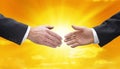 Business Handshake Hands Sky Sun Royalty Free Stock Photo