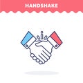 Business handshake icon, vector. Royalty Free Stock Photo