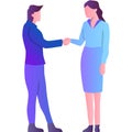 Business handshake icon woman man make deal Royalty Free Stock Photo