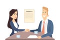 Business handshake illustration.