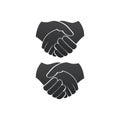 Business handshake left and right version contract agreement flat  icon for apps and websites. Vector illustration isolated Royalty Free Stock Photo