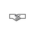 Business handshake line icon