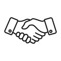 Business handshake line icon. Partnership and agreement symbol. vector illustration linear Royalty Free Stock Photo