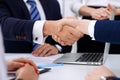 Business handshake at meeting or negotiation in the office. Royalty Free Stock Photo