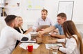 Business handshake at office meeting, contract conclusion Royalty Free Stock Photo