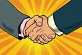 Business handshake, partnership and teamwork