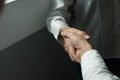 Business handshake. Business people shaking hands, finishing up a meeting,Success agreement negotiation Royalty Free Stock Photo