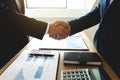 Business handshake. Business people shaking hands, finishing up a meeting,Success agreement negotiation Royalty Free Stock Photo