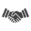 Business handshake solid icon, contract agreement Royalty Free Stock Photo