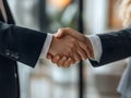 Business Handshake Symbolizing Partnership and Collaboration in Modern Environment Royalty Free Stock Photo