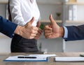 Business Handshake Between Two Professionals in Office Setting Royalty Free Stock Photo