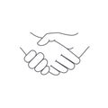 Business handshake. Vector icon of contract agreement. Royalty Free Stock Photo