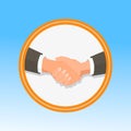 Business Handshaking Gesture Flat Illustration
