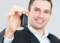 Business happy man holding car keys Royalty Free Stock Photo