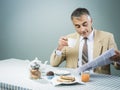 Business having a nutrient breakfast Royalty Free Stock Photo