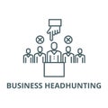 Business headhunting line icon, vector. Business headhunting outline sign, concept symbol, flat illustration