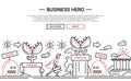 Business Hero - line design website banner template