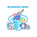 Business Hero Vector Concept Color Illustration