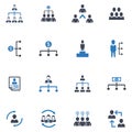 Business Hierarchy Icon Set - Blue Version Royalty Free Stock Photo