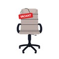 Business hiring and recruiting concept. Vacant position concept. Empty office chair with vacant sign Royalty Free Stock Photo