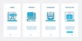 Business hiring recruiting training UX, UI onboarding mobile app page screen set