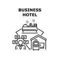 Business Hotel Vector Concept Black Illustration