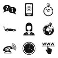 Business hours icons set, simple style