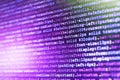 HTML markup language closeup.