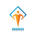 Business - human character vector logo concept illustration. Abstract man figure symbol. People icon. Design element Royalty Free Stock Photo