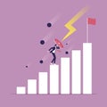 Business Hurdle on way vector concept Royalty Free Stock Photo