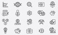 Bitcoin and Cryptocurrency icon set. Collection of linear simple web icons such as Electronic key and wallet, Mining and Productio Royalty Free Stock Photo