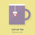 Business icon. A cup of tea. Flat vector illustration.